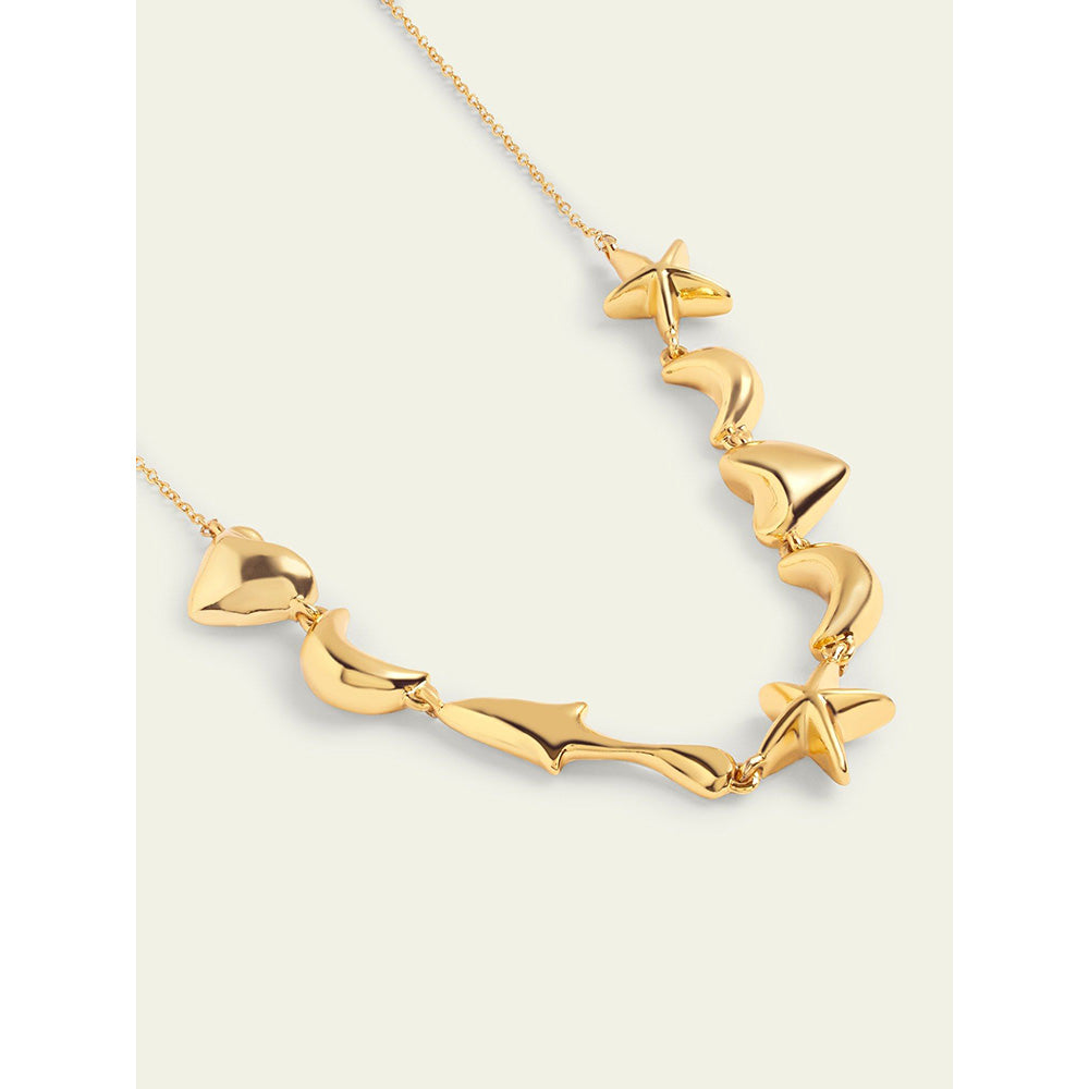 Isharya Gold Charm Necklace In 18Kt Gold Plated