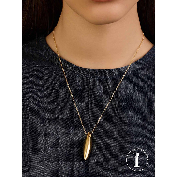 Isharya Gold Drop Necklace In 18Kt Gold Plated