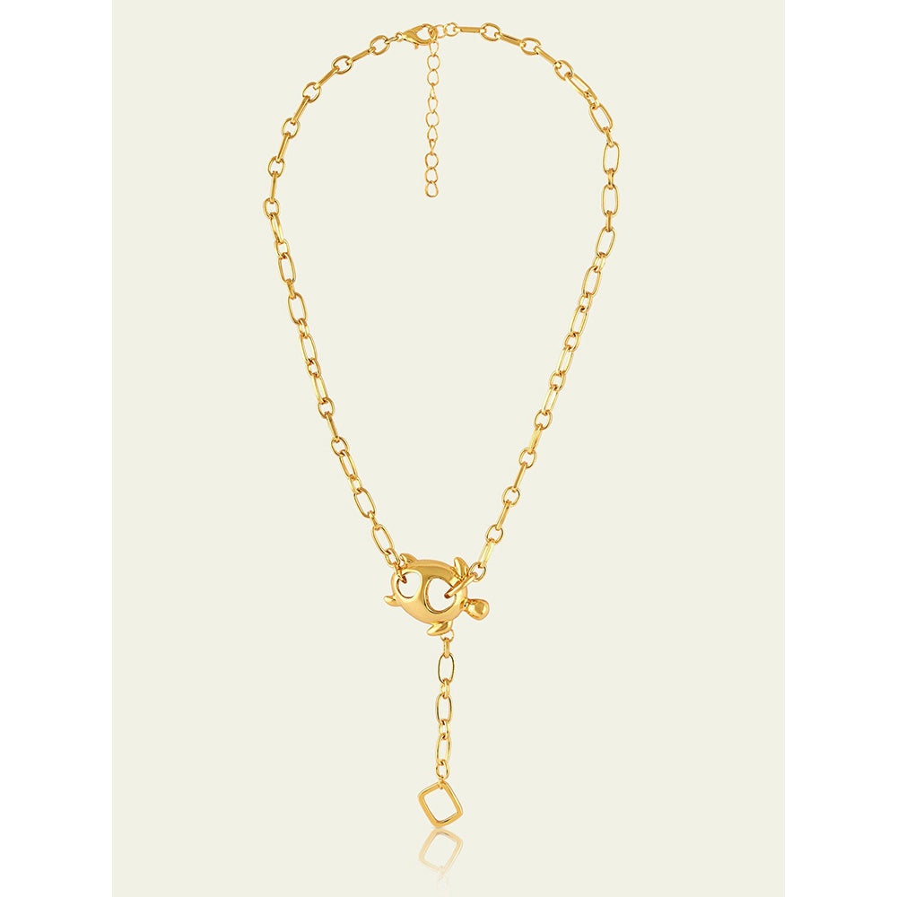 Isharya Gold Turtle Chain Lariat In 18Kt Gold Plated