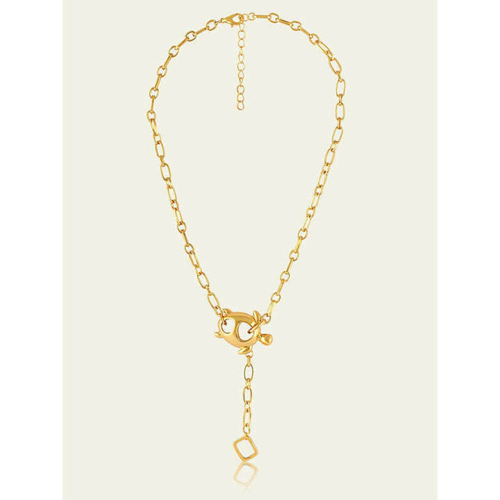 Isharya Gold Turtle Chain Lariat In 18Kt Gold Plated