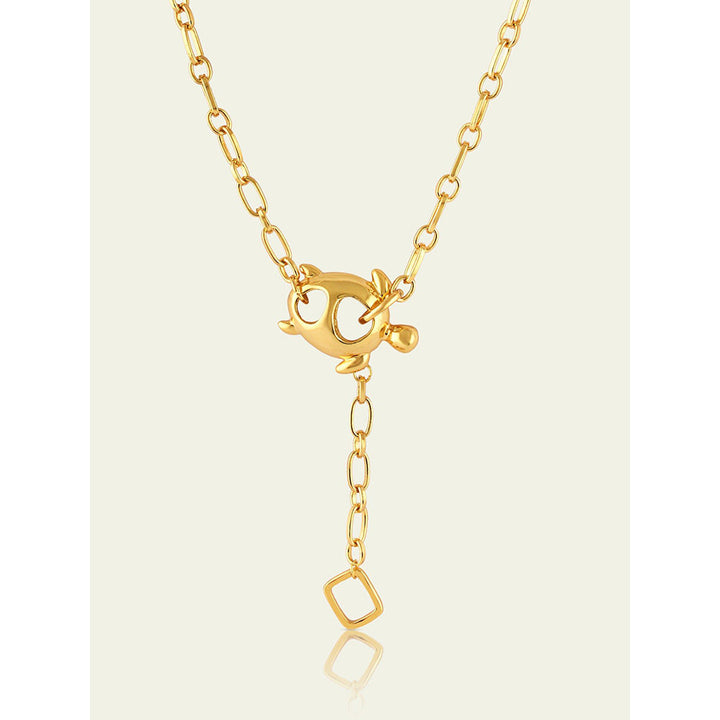 Isharya Gold Turtle Chain Lariat In 18Kt Gold Plated