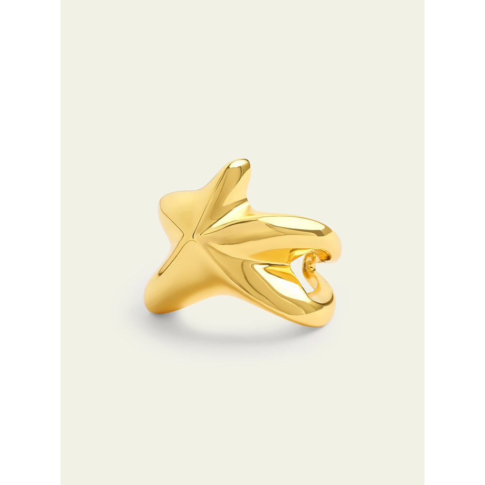 Isharya Gold Star Ring In 18Kt Gold Plated