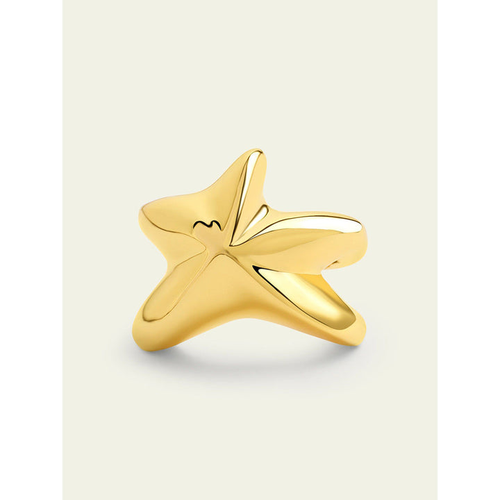 Isharya Gold Star Ring In 18Kt Gold Plated