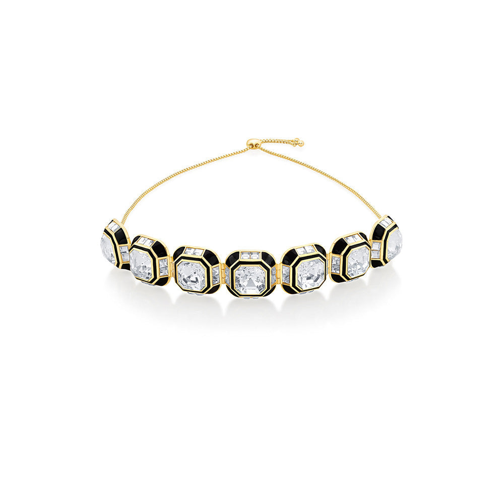 Isharya Optic Crystal Choker In 18kt Gold & Signature Colored Plating