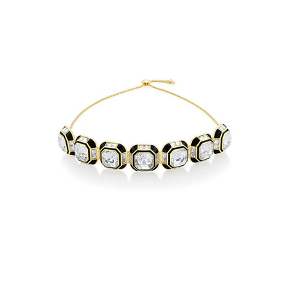 Isharya Optic Crystal Choker In 18kt Gold & Signature Colored Plating