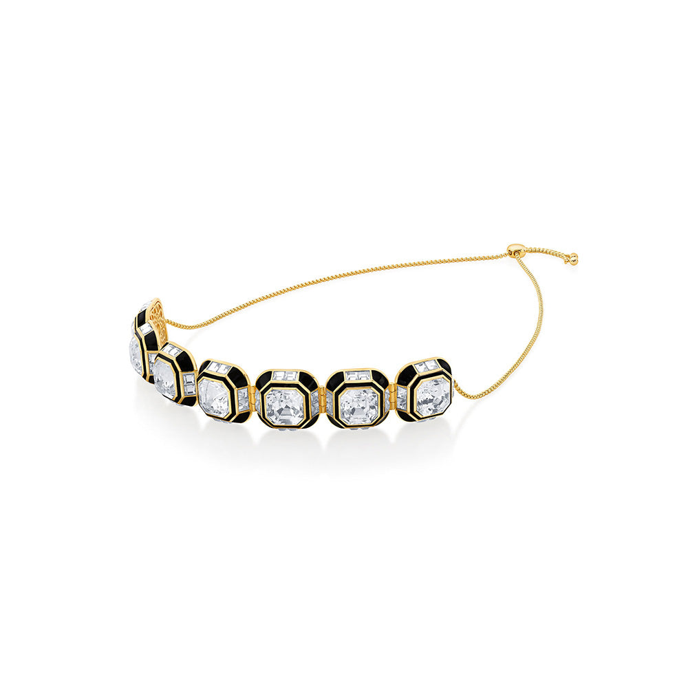 Isharya Optic Crystal Choker In 18kt Gold & Signature Colored Plating