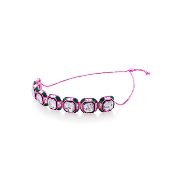 Isharya Hyper Pink Crystal Choker In Signature Colored Plating