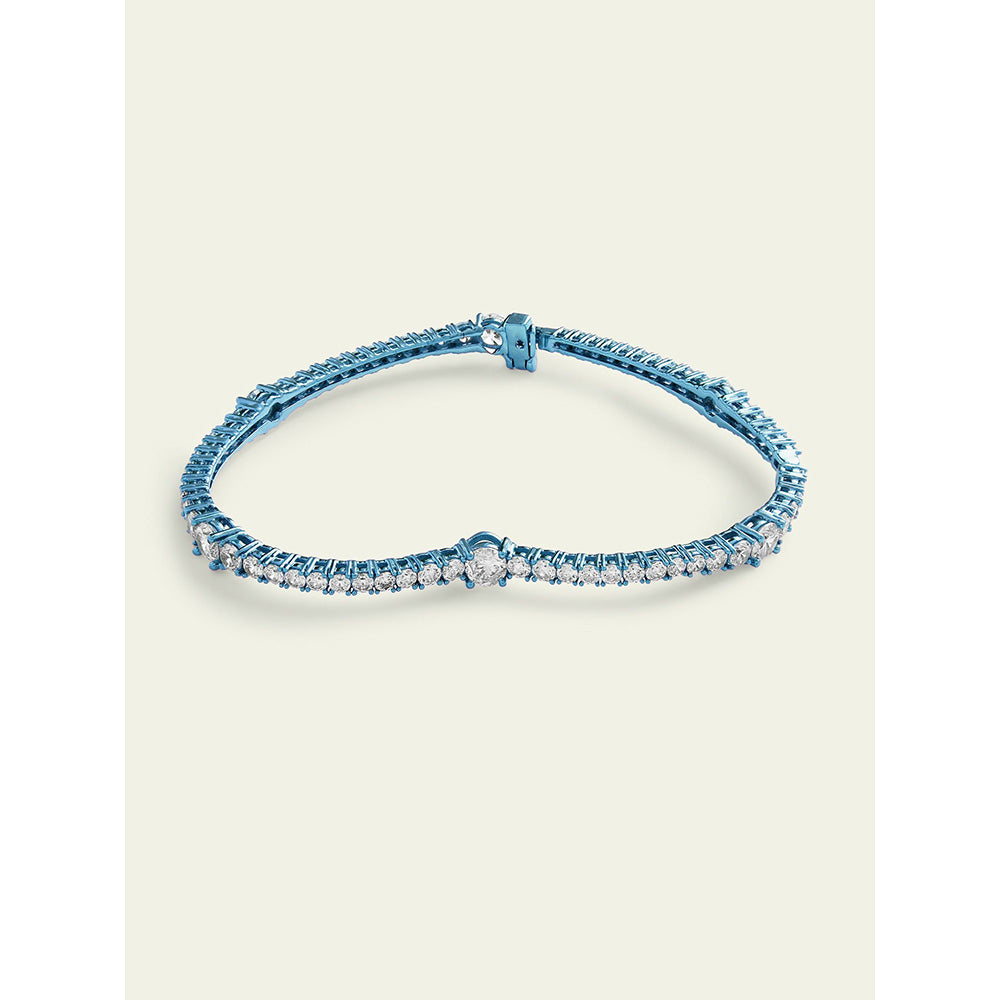 Isharya Blue Heart in Signature Colored Plating Bangles