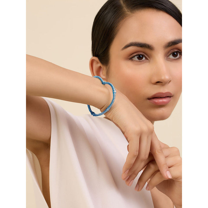 Isharya Blue Heart in Signature Colored Plating Bangles