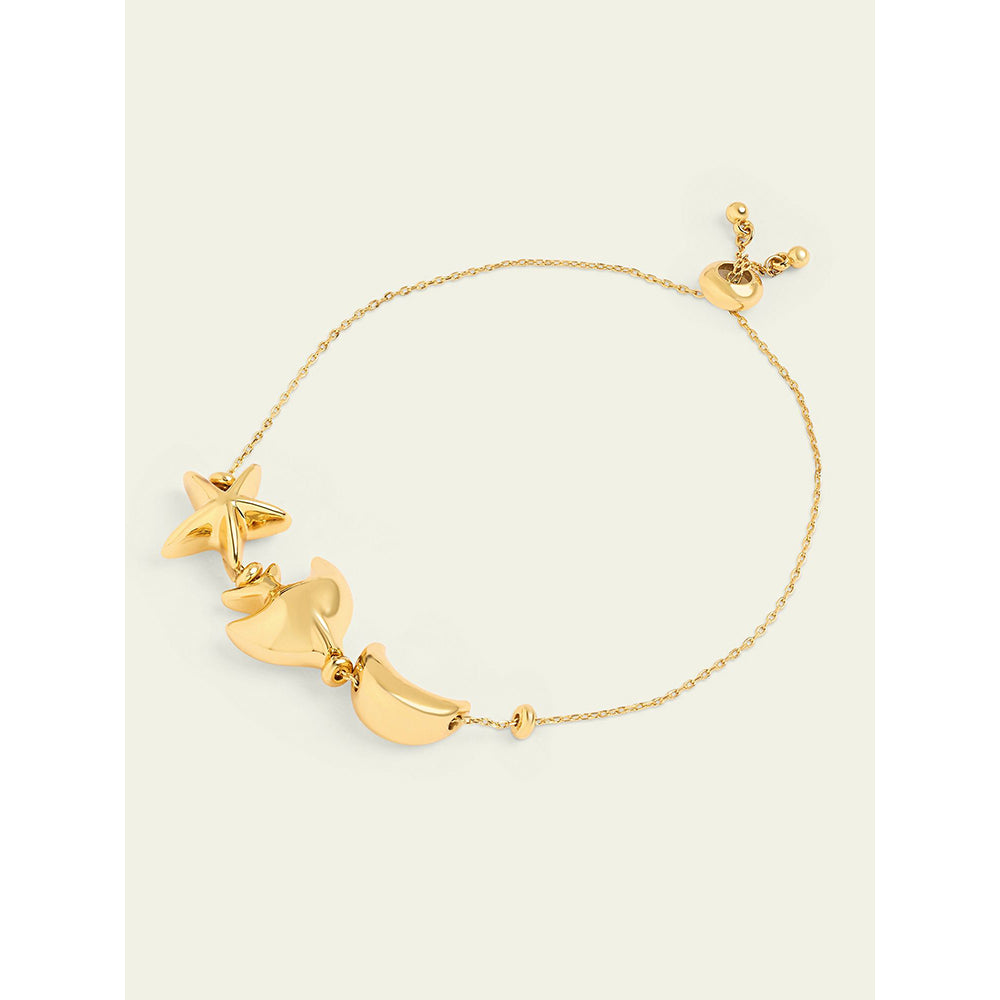 Isharya Aqua Gold Charm in 18Kt Gold Plated Bracelet