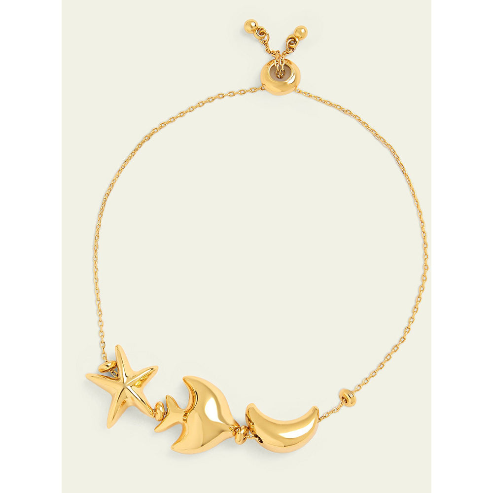 Isharya Aqua Gold Charm in 18Kt Gold Plated Bracelet