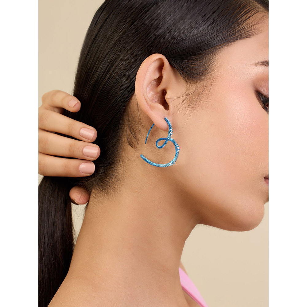 Isharya Blue Heart in Signature Colored Plating Earrings