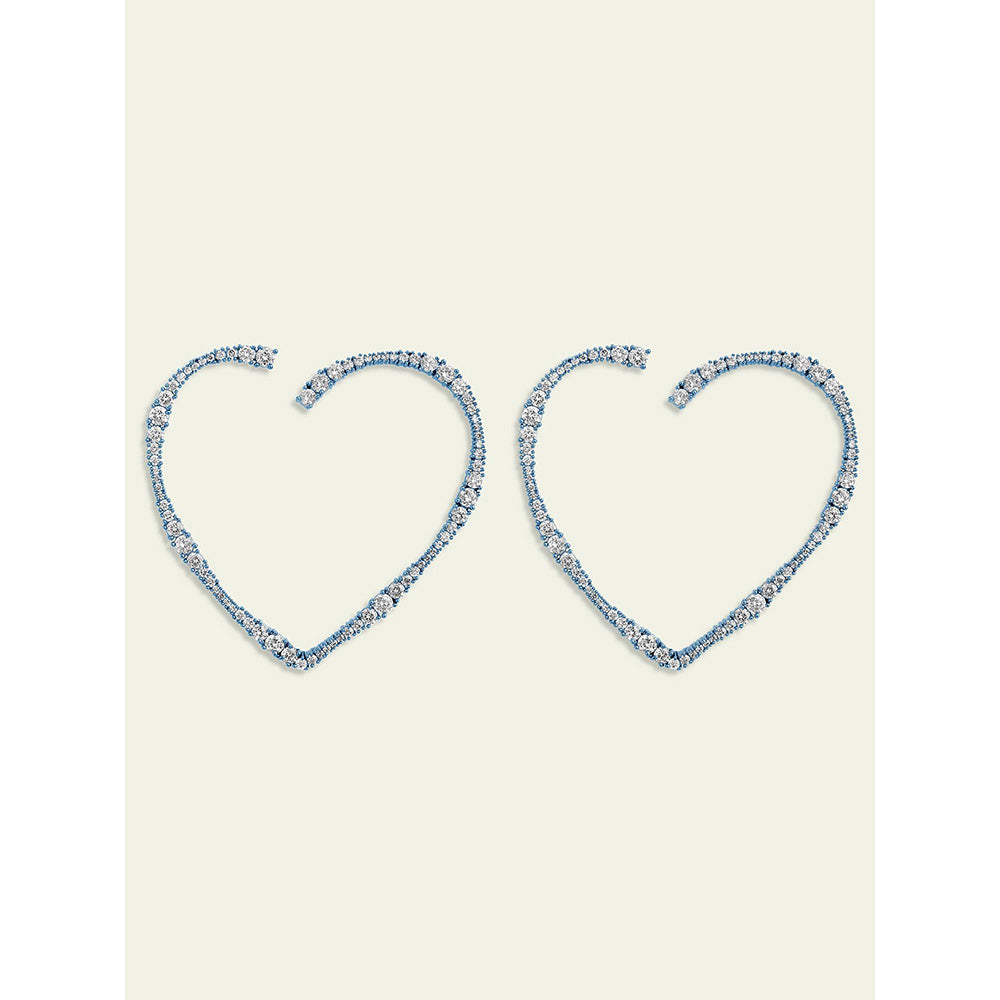 Isharya Big Blue Heart in Signature Colored Plating Earrings