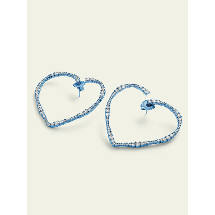 Isharya Big Blue Heart in Signature Colored Plating Earrings