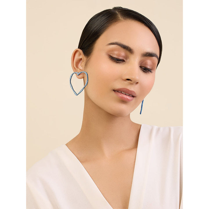 Isharya Big Blue Heart in Signature Colored Plating Earrings