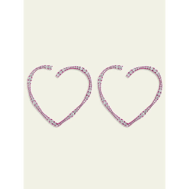 Isharya Big Pink Heart in Signature Colored Plating Earrings