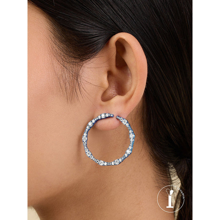 Isharya Blue Circle in Signature Colored Plating Earrings