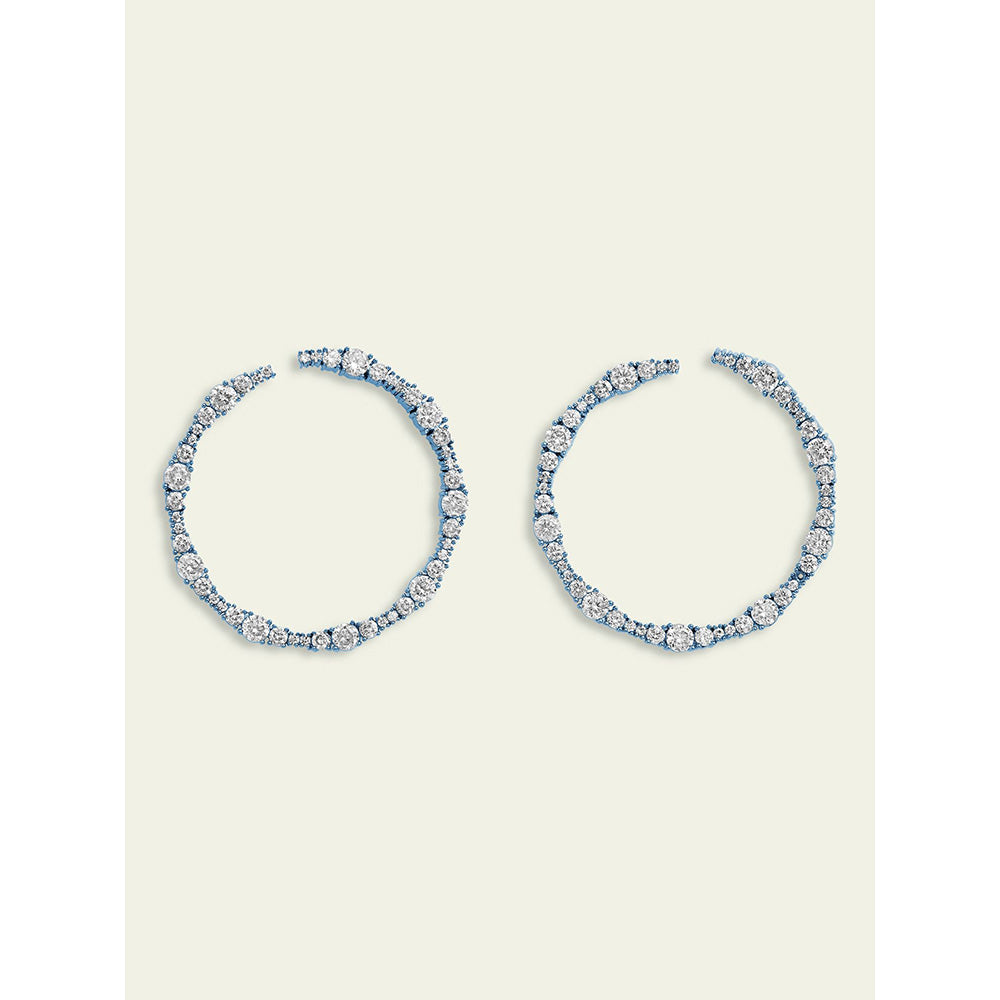 Isharya Blue Circle in Signature Colored Plating Earrings