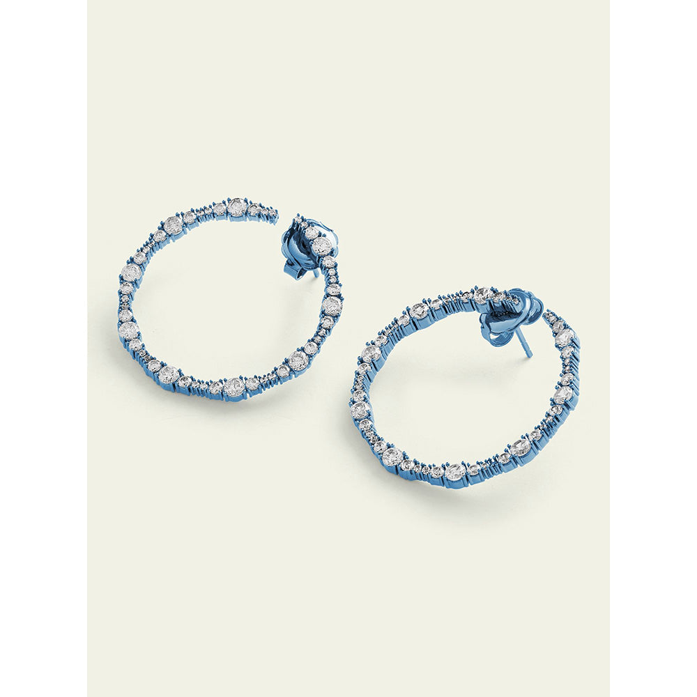 Isharya Blue Circle in Signature Colored Plating Earrings