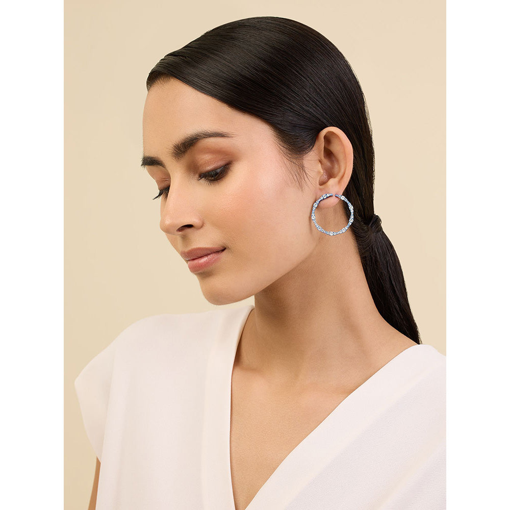 Isharya Blue Circle in Signature Colored Plating Earrings