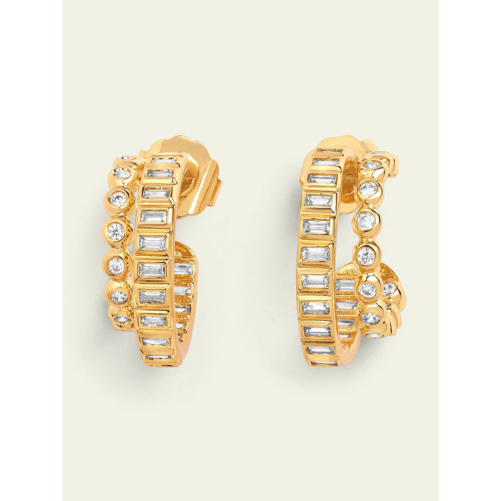 Isharya Chunky Double in 18Kt Gold Plated Earrings