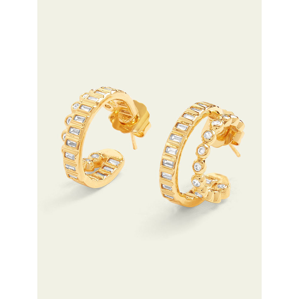 Isharya Chunky Double in 18Kt Gold Plated Earrings