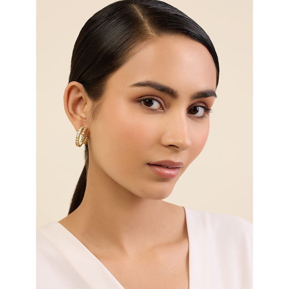 Isharya Chunky Double in 18Kt Gold Plated Earrings