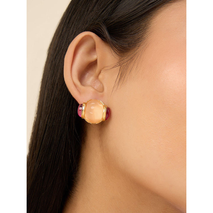 Isharya Pretty in Pink in 18Kt Gold Plated Earrings