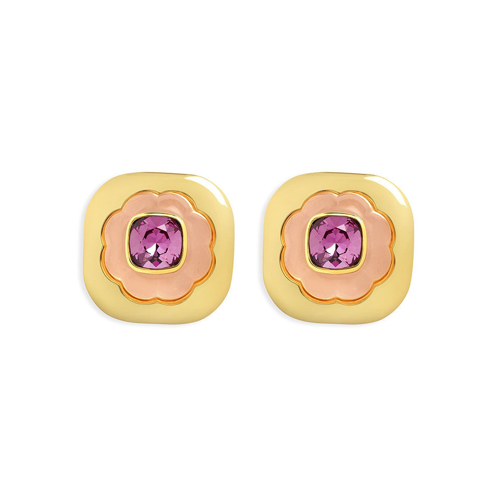 Isharya Think Pink Statement in 18Kt Gold Plated Earrings