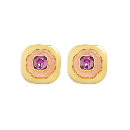 Isharya Think Pink Statement in 18Kt Gold Plated Earrings