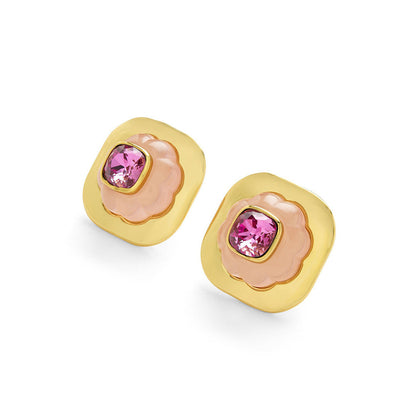 Isharya Think Pink Statement in 18Kt Gold Plated Earrings