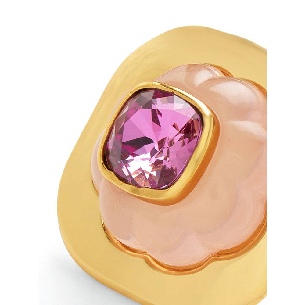 Isharya Think Pink Statement in 18Kt Gold Plated Earrings