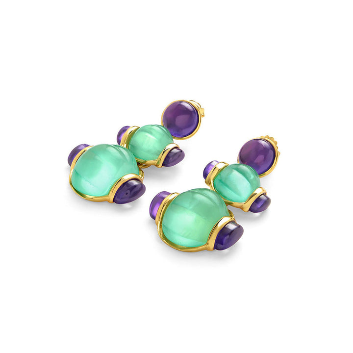 Isharya Aqua Amethyst in 18Kt Gold Plated Earrings