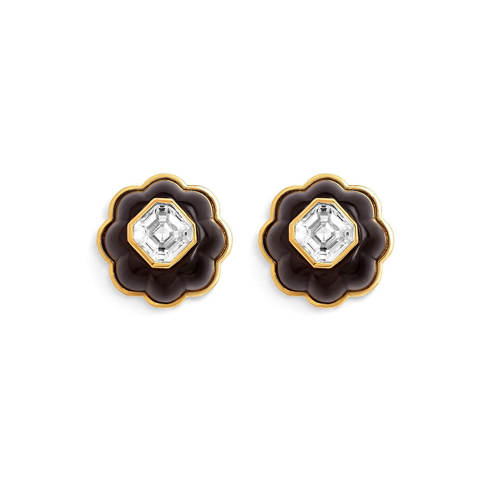 Isharya Back To Black in 18Kt Gold Plated Earrings