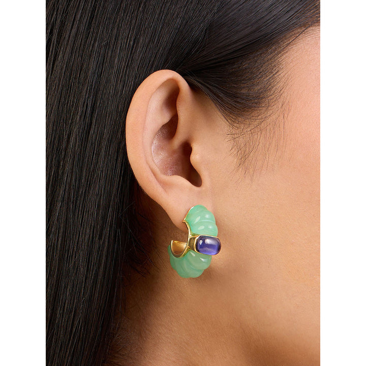 Isharya True Blue in 18Kt Gold Plated Earrings