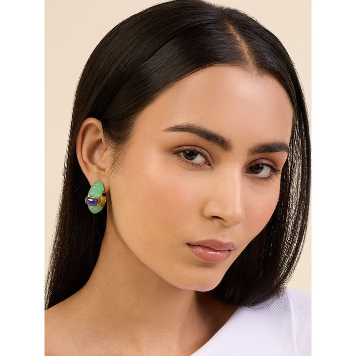 Isharya True Blue in 18Kt Gold Plated Earrings