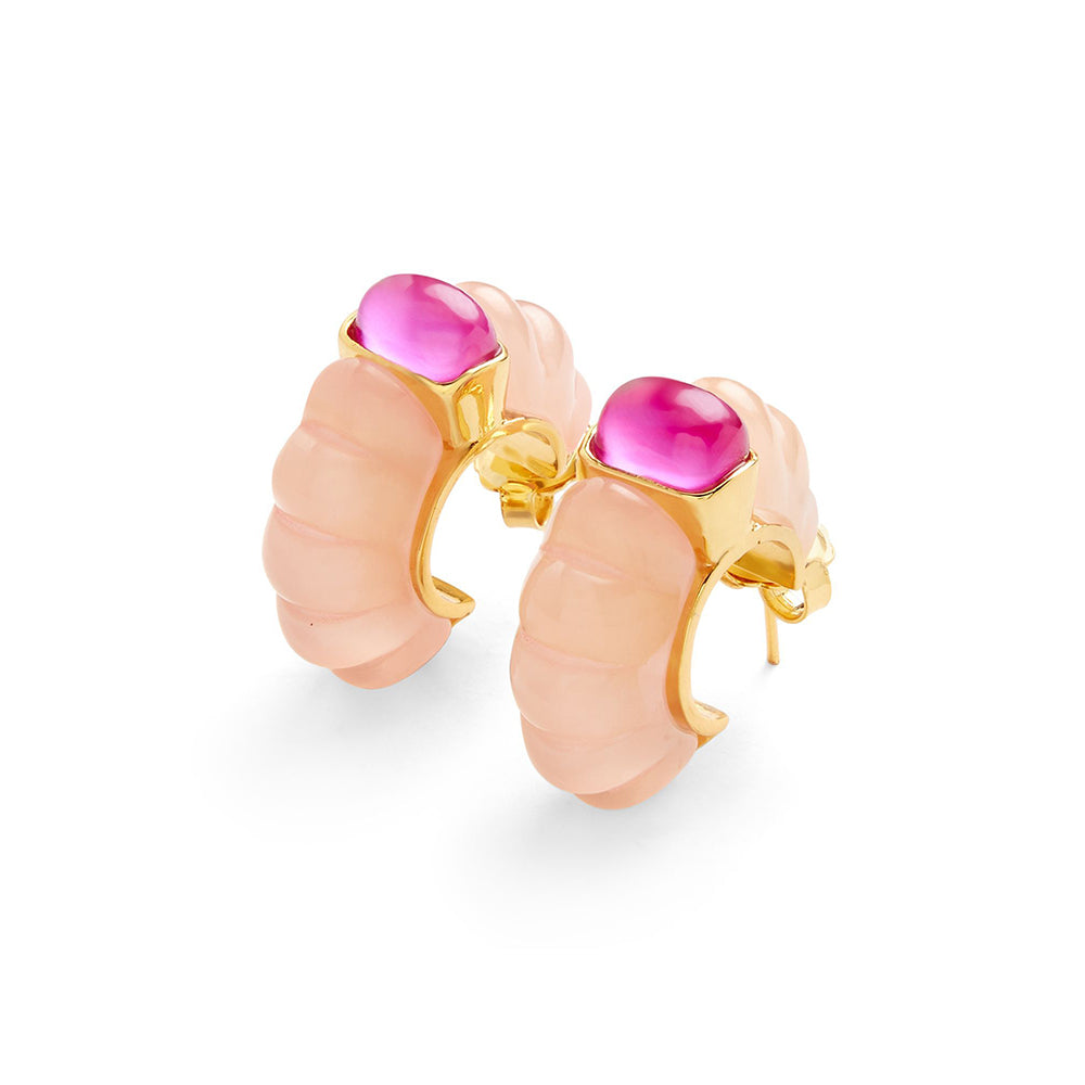 Isharya Pretty in Pink in 18Kt Gold Plated Earrings