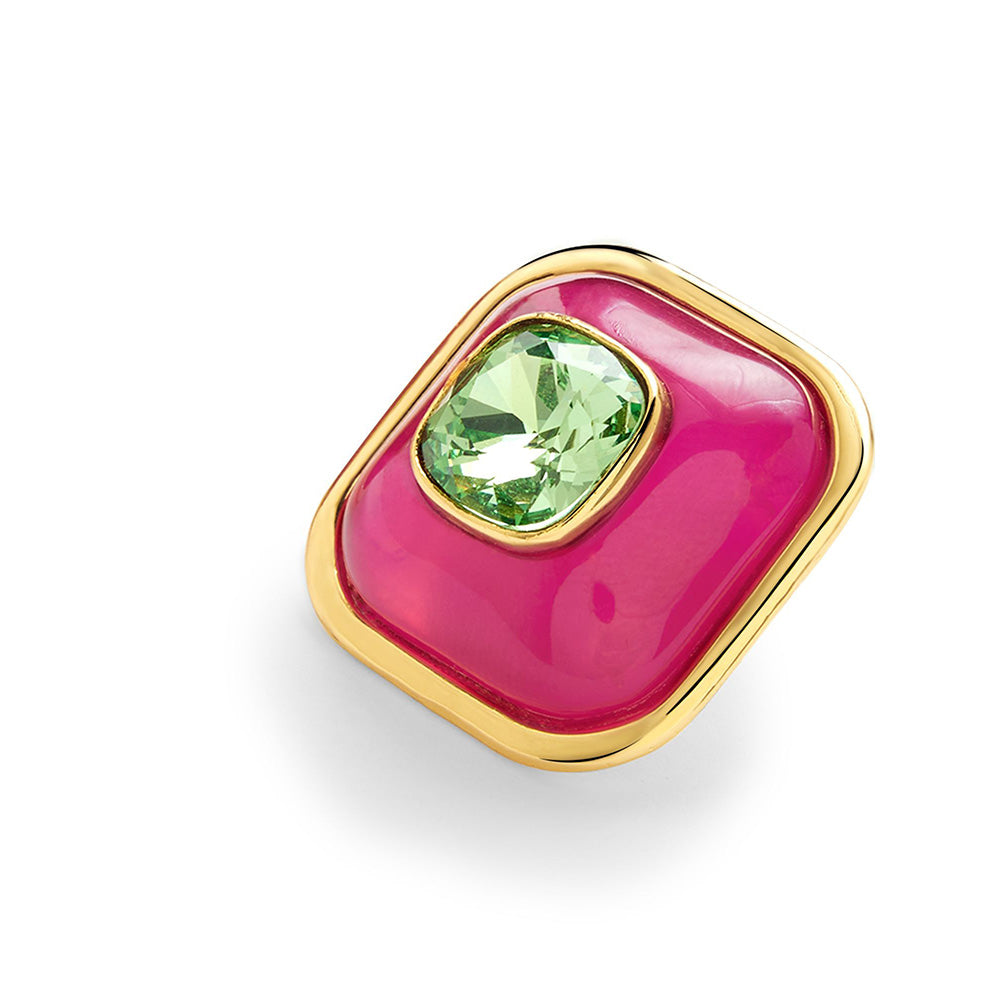 Isharya Pink & Green Classic in 18Kt Gold Plated Earrings