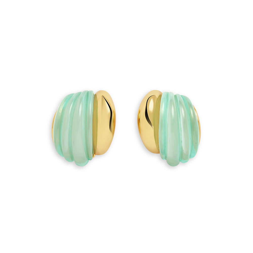 Isharya Green Shell in 18Kt Gold Plated Earrings