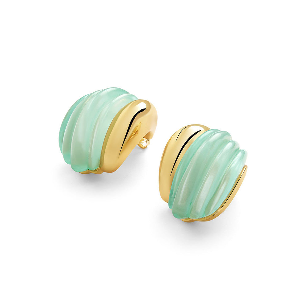 Isharya Green Shell in 18Kt Gold Plated Earrings