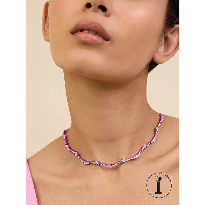 Isharya Pink Wave in Signature Colored Plating Necklace