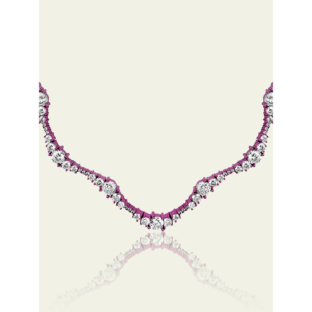 Isharya Pink Wave in Signature Colored Plating Necklace