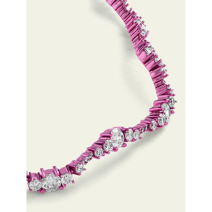 Isharya Pink Wave in Signature Colored Plating Necklace