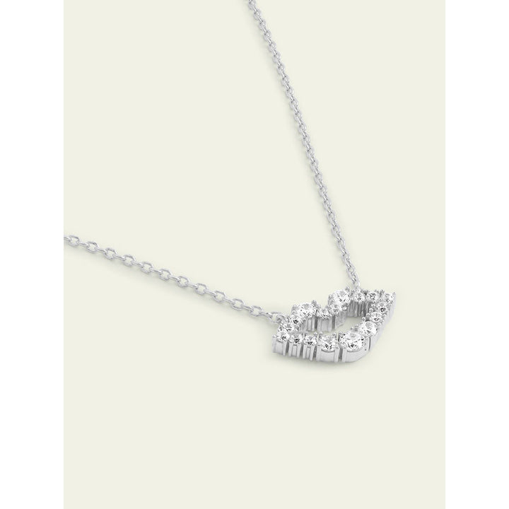 Isharya Silver Lip in Rhodium Plating Necklace