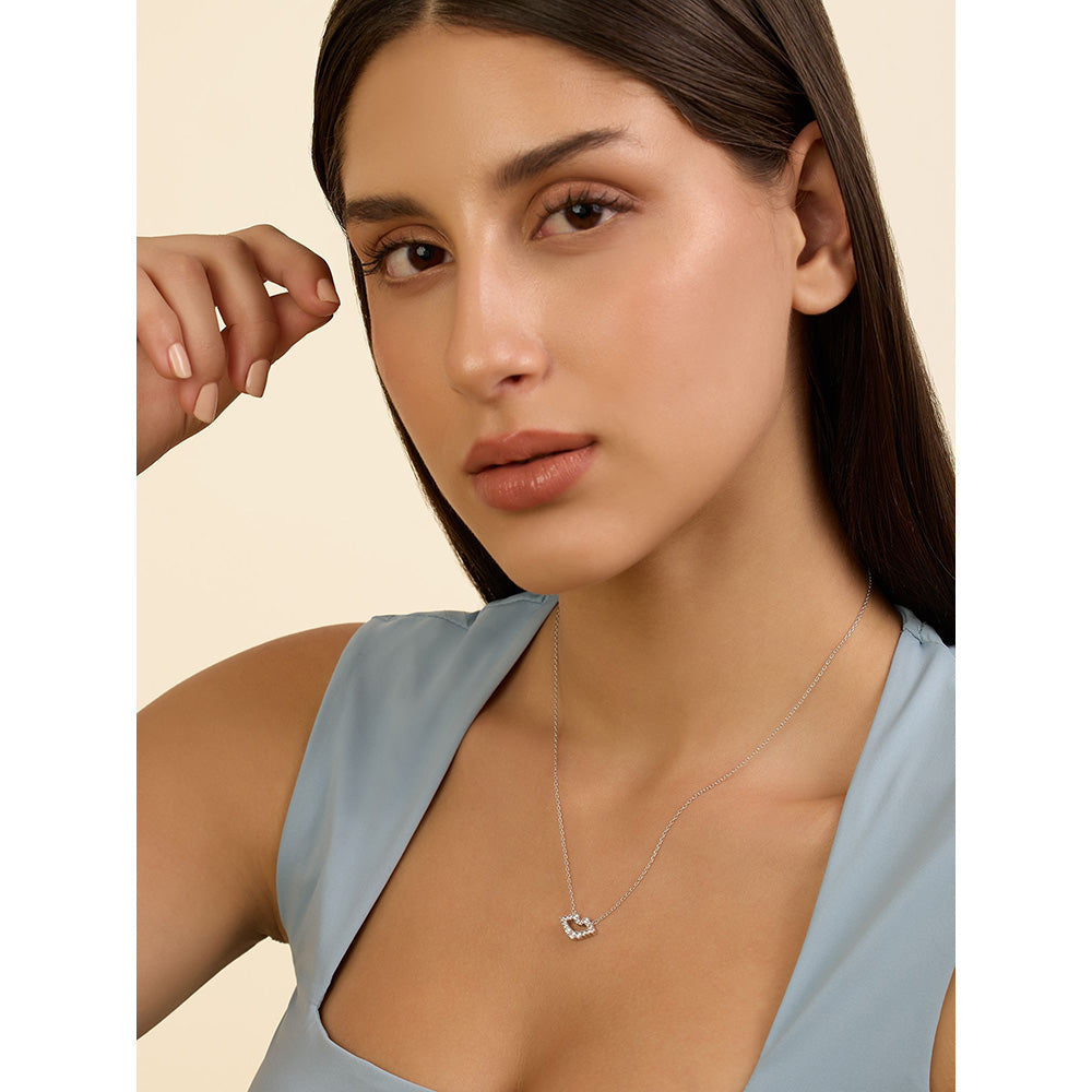 Isharya Silver Lip in Rhodium Plating Necklace