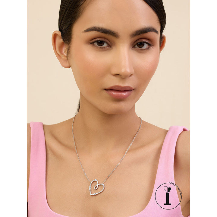 Isharya Big Heart in Rhodium Plating Necklace