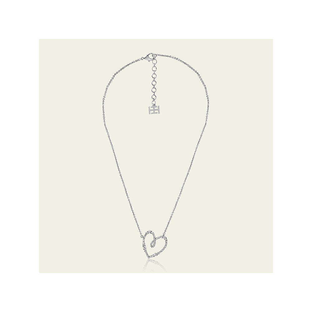 Isharya Big Heart in Rhodium Plating Necklace