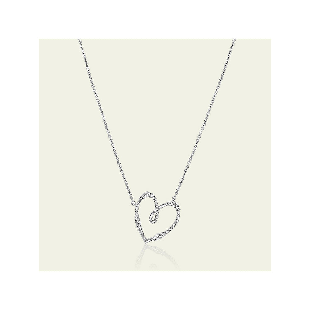 Isharya Big Heart in Rhodium Plating Necklace