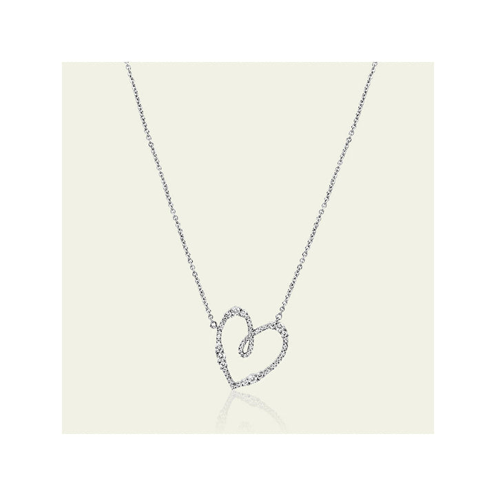 Isharya Big Heart in Rhodium Plating Necklace