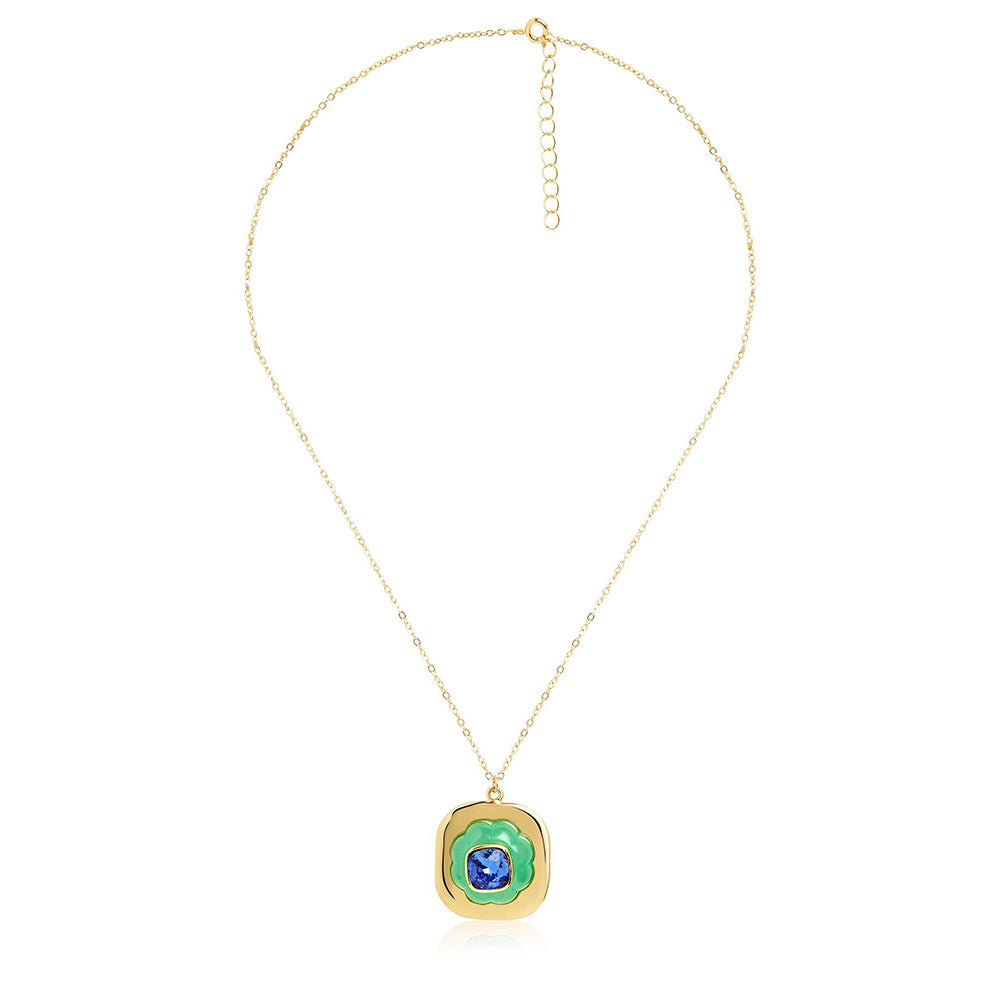 Isharya Aqua Cool Pendant in 18Kt Gold Plated Necklace